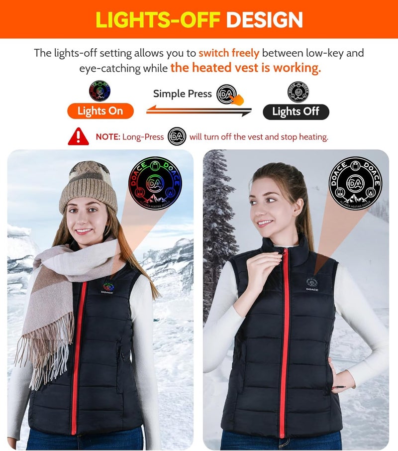 DOACE ® Upgraded Heated Vest for Men and Women, Smart Electric Heating Vest, Lightweight Heated Jacket (Battery Not Included) - Image 4
